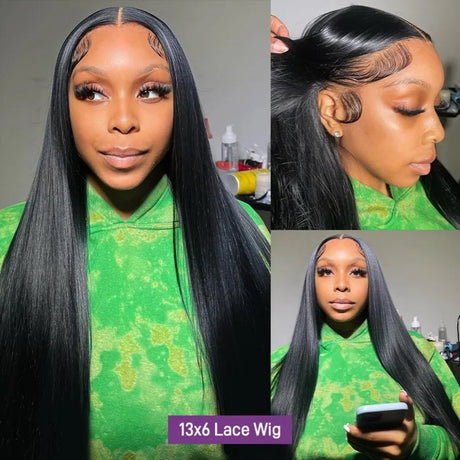 Brazilian 13X6 Hd Lace Frontal Straight Human Hair Wigs