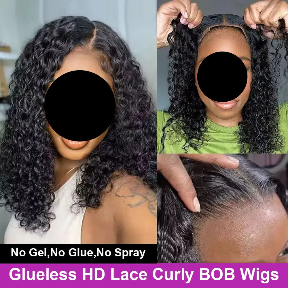 Brazilian 13x4  Short Bob Curly Lace Front Human Hair Wig