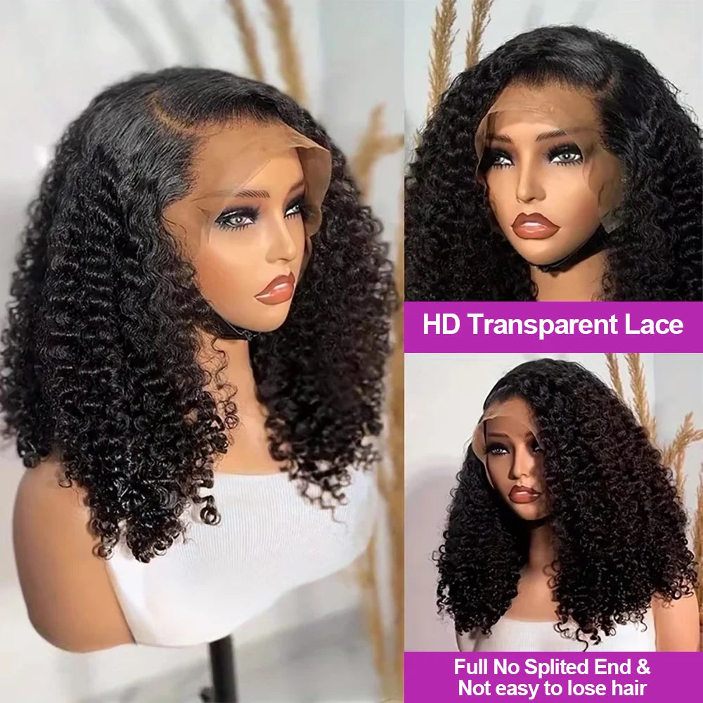 Brazilian 13x4  Short Bob Curly Lace Front Human Hair Wig