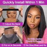 Brazilian Bone Straight Short Bob 13x4  Human Hair Wigs