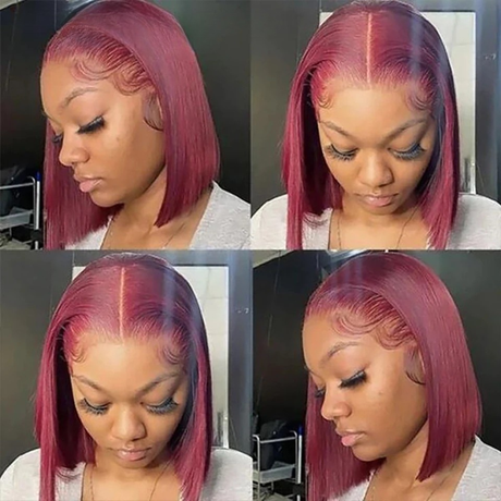 Brazilian Remy Short Straight Bob Human Hair Lace Wig