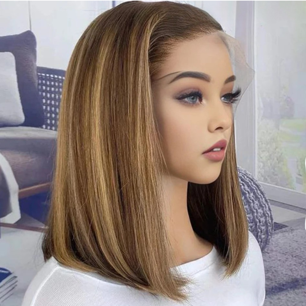 Brazilian Remy Short Straight Bob Human Hair Lace Wig