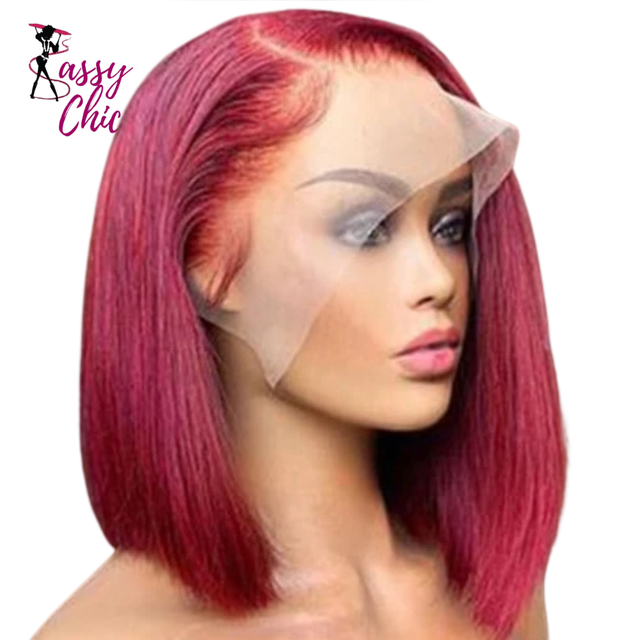 Brazilian Short Bob Straight Bob13x4 Human Hair Wig Sassy Chick Logo
