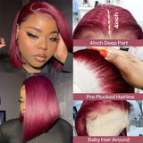 Details of Brazilian Short Bob Straight Bob13x4 Human Hair Wig