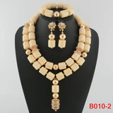 white crystal bead jewelry set 
