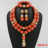orange crystal bead jewelry set