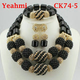 back crystal bead jewelry set 