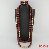 brown crystal bead jewelry set 