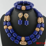 blue crystal bead jewelry set