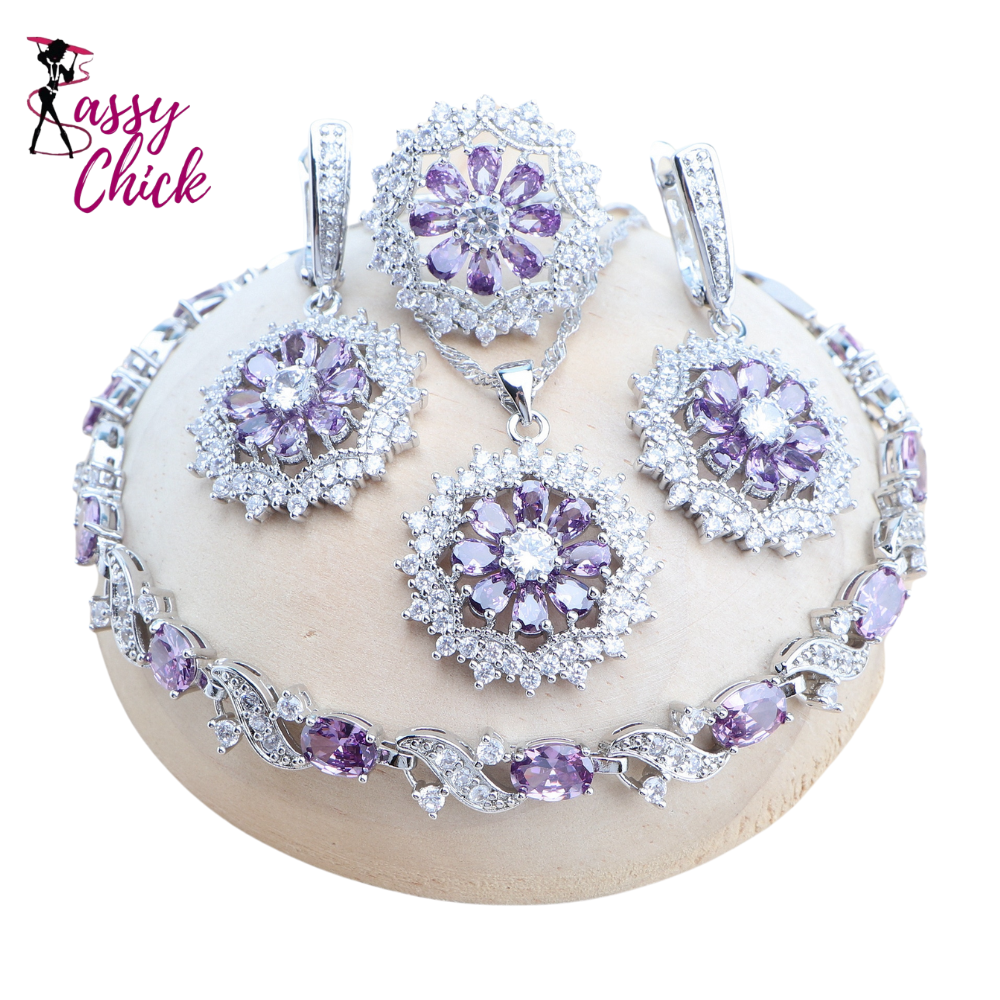 Bridal Cubic Zirconia Necklace Set Sassy Chick Logo