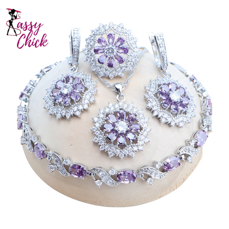 Bridal Cubic Zirconia Necklace Set Sassy Chick Logo