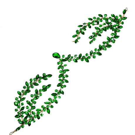 Green Bridal Rhinestone Water Drop Headwear
