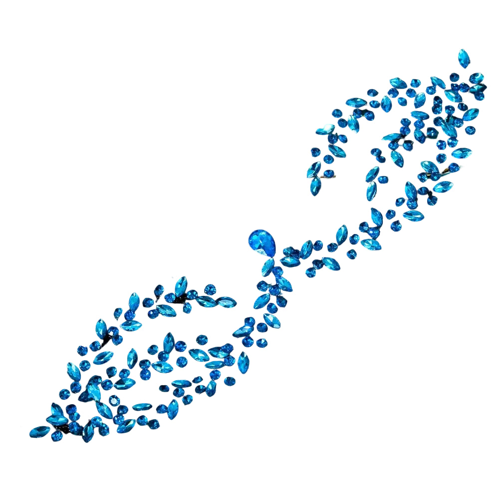 Blue Bridal Rhinestone Water Drop Headwear