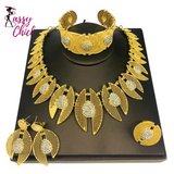 Bridal Vintage Flower 18K Gold Plated Jewelry Set Sassy Chick Logo