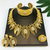 Bridal Vintage Flower 18K Gold Plated Jewelry Set