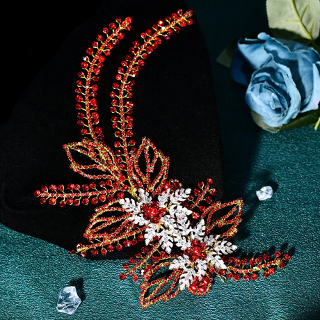 orange Bridal Wedding Headpiece Shining Headband Crystal Hair Clip