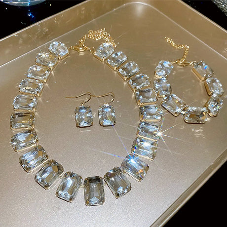 Bride Crystal Clear Jewelry Sets