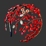 Red Bride Rhinestone Hair Hoop Wedding Hairbands