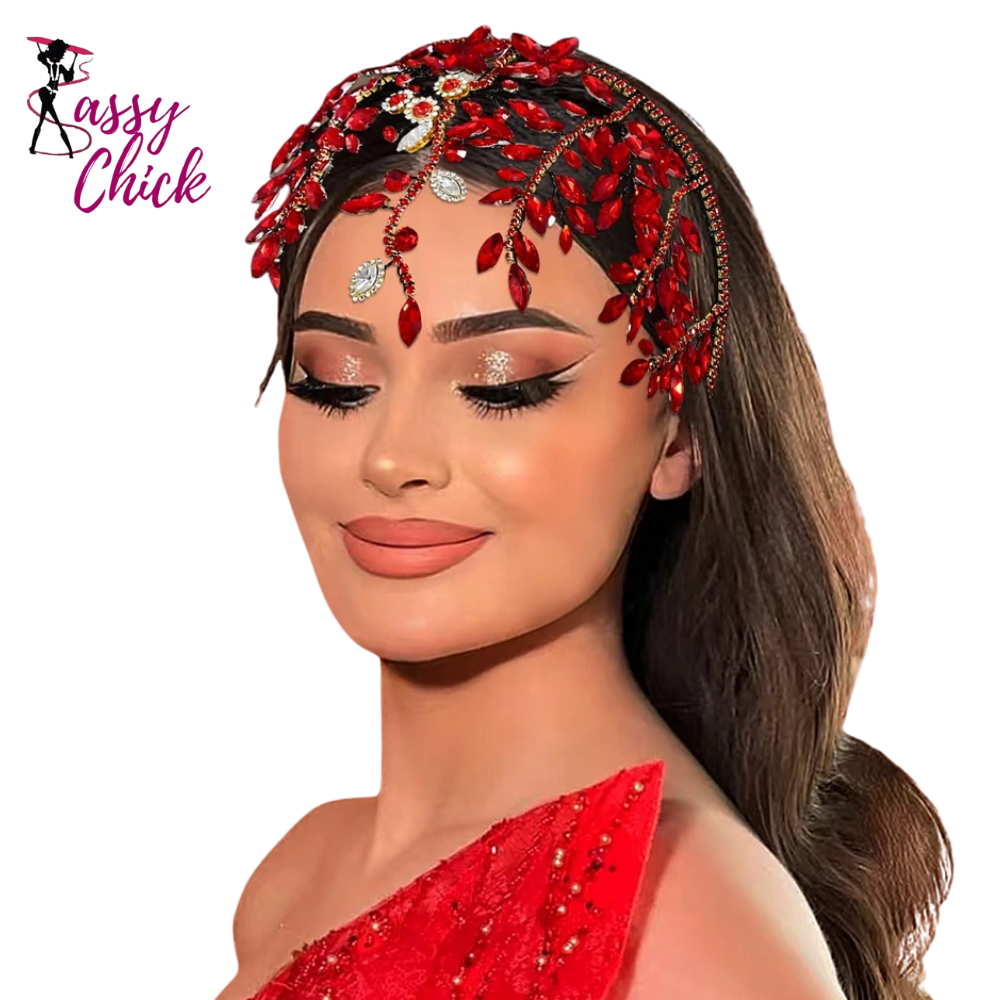 Bride Rhinestone Tiara Woman Hair Hoop Ornaments Headdress Sassy Chick Logo