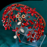 Red bridal hair piece 