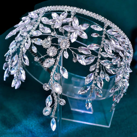 Silver bridal hair piece 