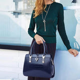 Model using handbag 