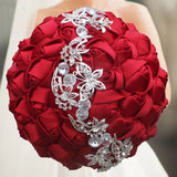 Red Brooch Rhinestone Bridal Bouquets