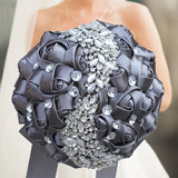Gray Brooch Rhinestone Bridal Bouquets