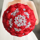Red Brooch Rhinestone Bridal Bouquets