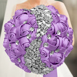 Purple Brooch Rhinestone Bridal Bouquets