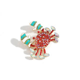 Pendant Brooch Rhinestone Inlaid Enamel Crab Necklace Bracelet