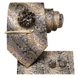 Brown Paisley Silk Necktie
