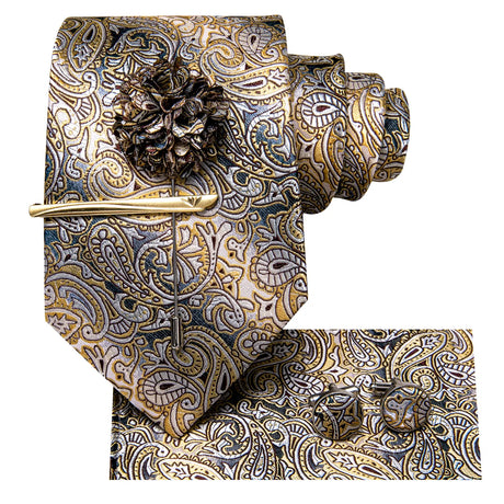 Brown Paisley Silk Necktie