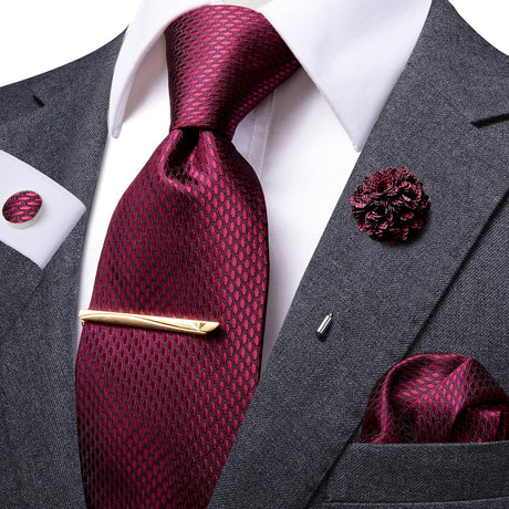 Red Paisley Silk Necktie