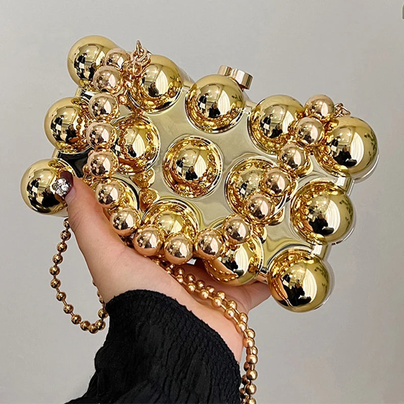 Gold Bubble Acrylic Purse