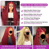 Burgundy Brazilian Deep Wave Human Hair Curly Wigs