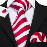 Burgundy Maroon Rose Jacquard Hanky Cufflinks Necktie