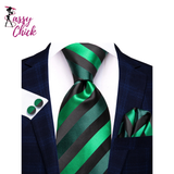 Burgundy Striped 8.5cm Jacquard Necktie Sassy Chick Logo