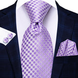 Purple Striped 8.5cm Jacquard Necktie