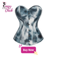 Bustier Overbust Print Graffiti Women Corsets Breathable Bold Artistic Design