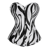 Bustier Overbust Print Graffiti Women Corsets Breathable Bold Artistic Design Black White