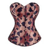 Bustier Overbust Print Graffiti Women Corsets Breathable Bold Artistic Design Black Brown 