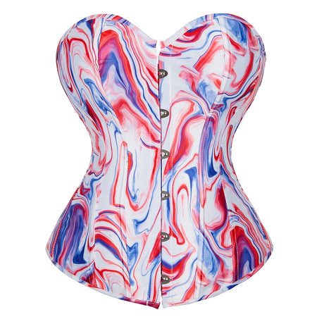 Bustier Overbust Print Graffiti Women Corsets Breathable Bold Artistic Design