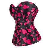 Bustier Overbust Print Graffiti Women Corsets Breathable Bold Artistic Design Pink Black