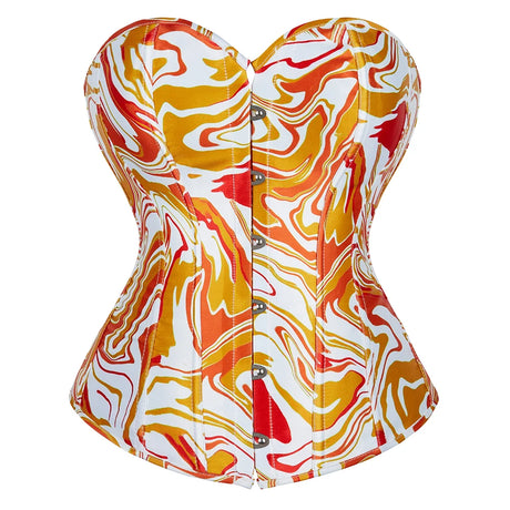 Bustier Overbust Print Graffiti Women Corsets Breathable Bold Artistic Design