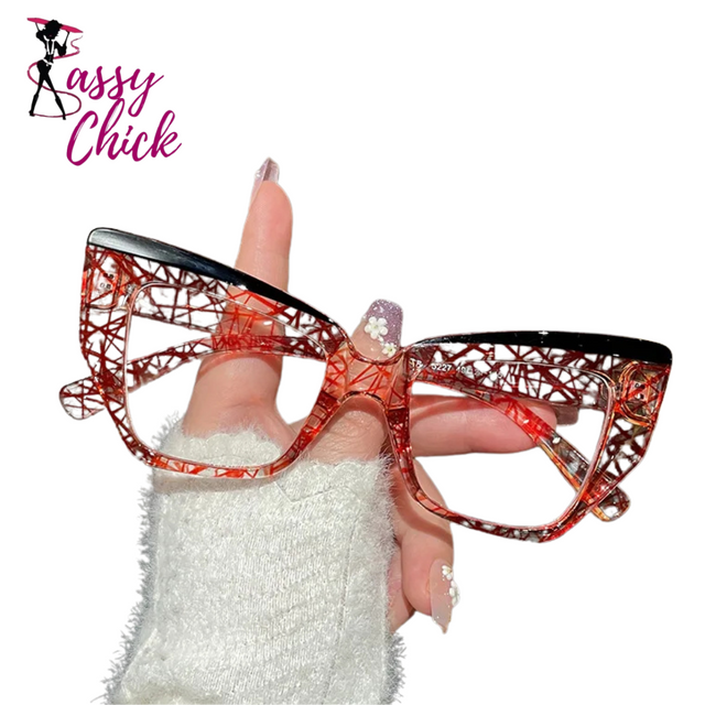 Butterfly Blue Light Blocking Glasses Sassy Chick Logo