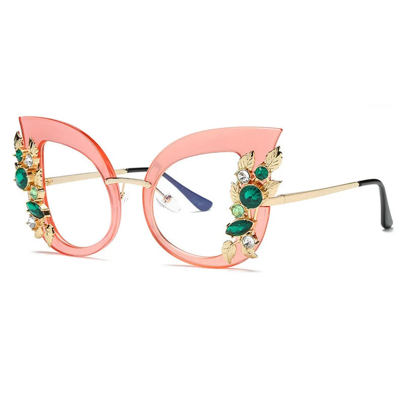 Pink Butterfly Diamond Sunglasses