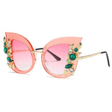 Pink Butterfly Diamond Sunglasses
