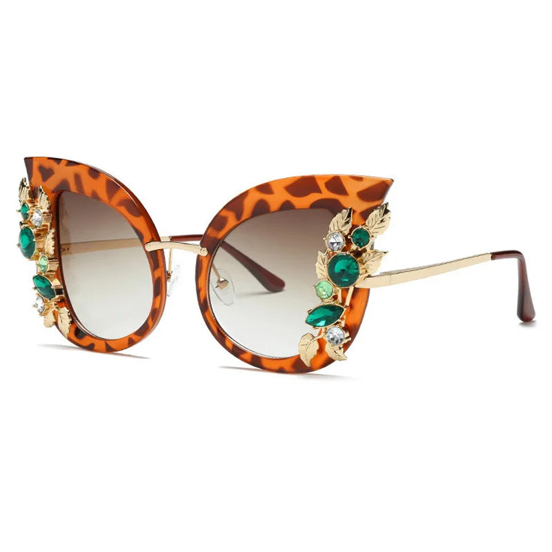Leopard Butterfly Diamond Sunglasses