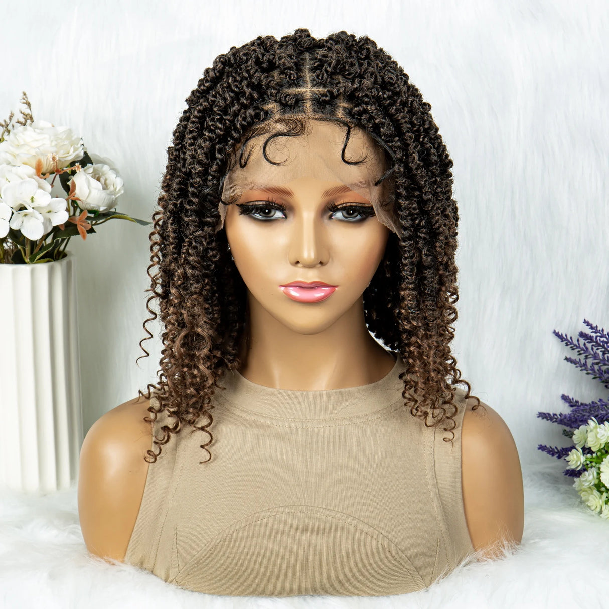 Butterfly Locs Braided Wig black/ brown